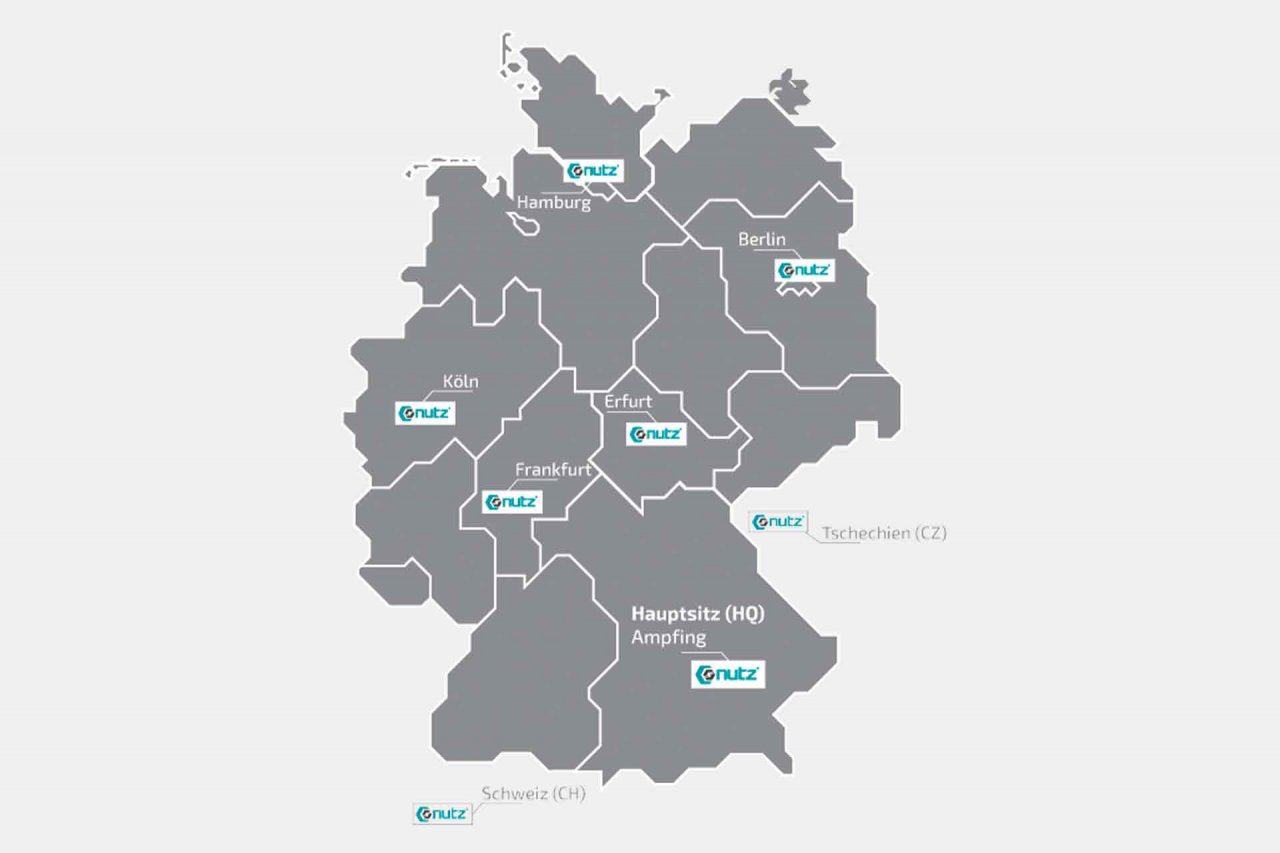 Standorte der Nutz GmbH Karte